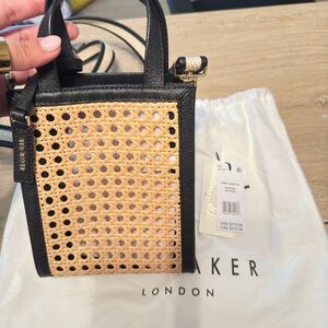 Ted Baker London Black and Tan Woven Mini Bag